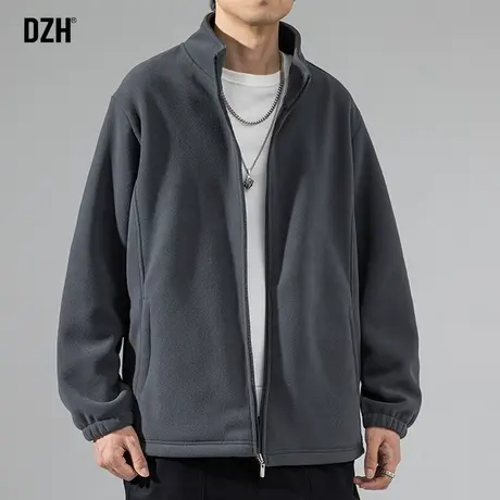 男士户外摇粒绒外套男秋冬款2024年新款潮牌立领夹克男款内搭打底商品大图