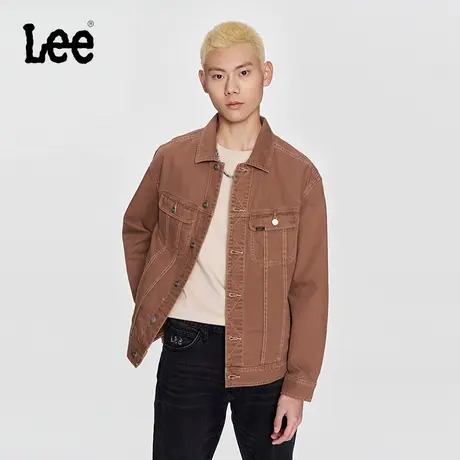 Lee商场同款24早春新品舒适版棕色翻领男夹克外套潮LMT007514201图片