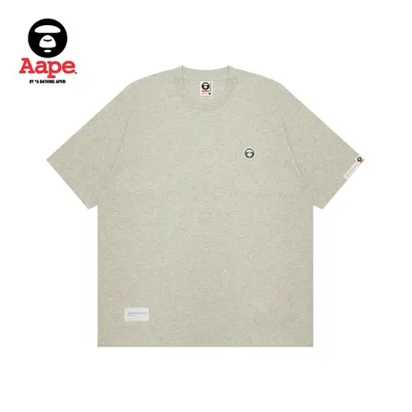 Aape旗舰店男装春夏猿人徽章字母印花休闲宽松简约短袖T恤1414XAM图片