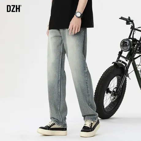 男士水洗牛仔裤男春秋季直筒潮牌休闲裤子男款2024年新款老爹裤潮商品大图