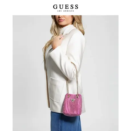 GUESS 女士复古时尚镶钻链条斜挎水桶包-RG920575商品大图