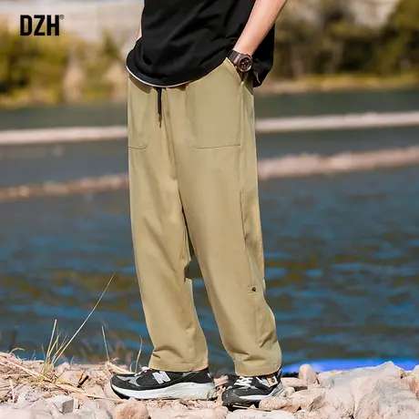 男士卡其色裤子男春秋纯棉潮牌直筒休闲工装裤美式复古2024新款潮商品大图