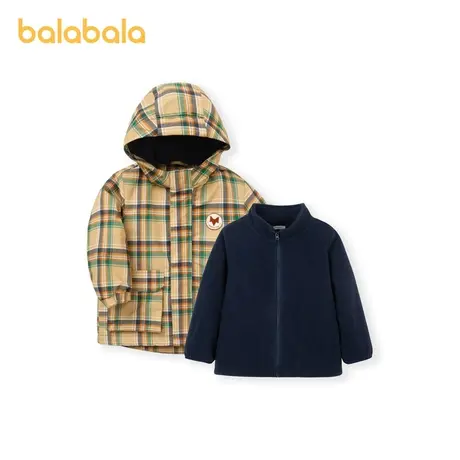 巴拉巴拉男童外套儿童棉服秋冬新款小童宝宝保暖内胆两件套童装潮图片