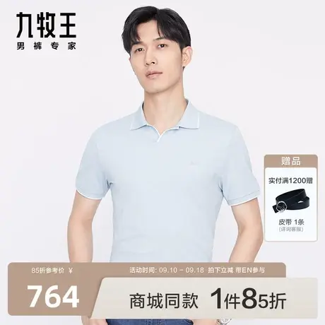 [商场同款]九牧王男装JT2C21317短袖T恤23夏新款防晒亲肤Polo衫EN图片