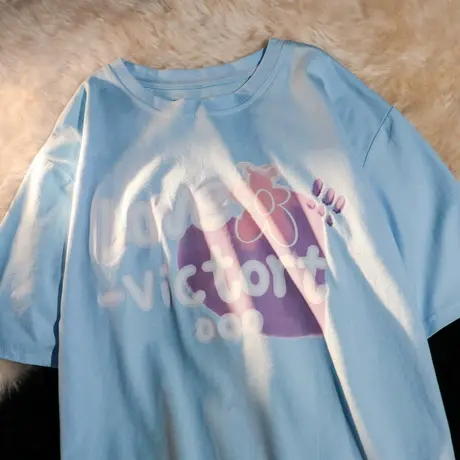 纯棉短袖t恤潮牌女2021宽松韩版ins半袖设计感小众chic港味上衣服商品大图