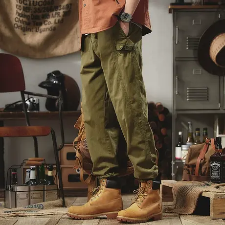 Modi Nick/摩帝尼克男士休闲工装裤纯棉宽松直筒潮流男裤束脚裤男商品大图