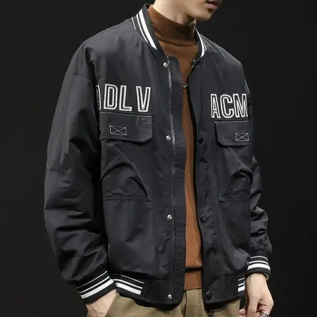 美式夹克外套男潮牌大码男士工装春秋新款上衣秋季飞行员冲锋衣潮图片