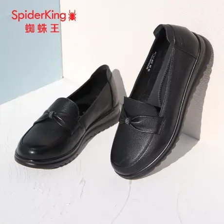 SPIDER KING/蜘蛛王女鞋真皮2023春季商场新款老人妈妈鞋平底舒适图片