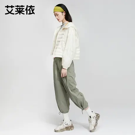 艾莱依春季连帽外套户外轻薄短款羽绒服女小个子保暖女装休闲上衣商品大图