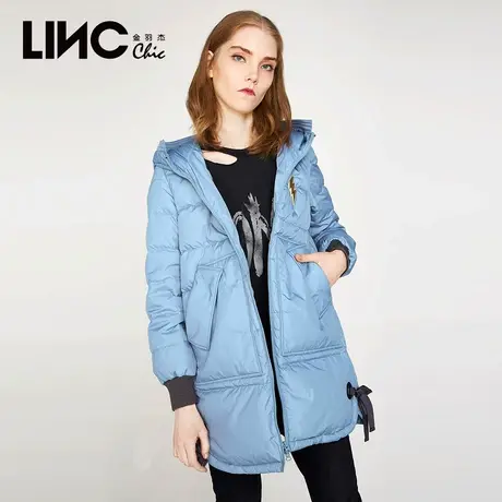 断码清仓LINC金羽杰羽绒服女新款反季旧款拼接中长款女款面包服商品大图