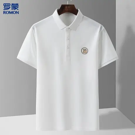 【含桑蚕丝】罗蒙新款男士t恤短袖polo衫翻领polo衫男短袖图片