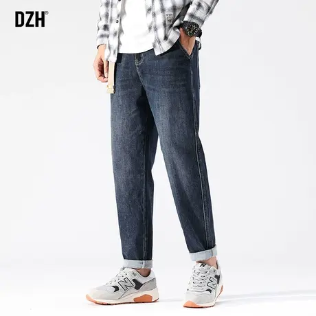 男士蓝色弹力牛仔裤男款夏季直筒休闲裤子2023新款薄款直筒裤百搭商品大图