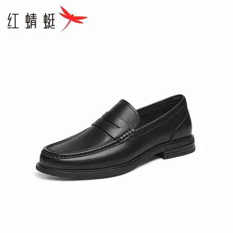 红蜻蜓男鞋2025春季新款时尚休闲套脚豆豆鞋一脚蹬男士皮鞋乐福鞋商品大图