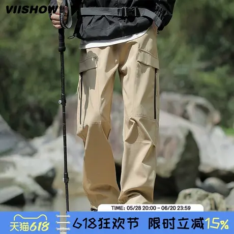VIISHOW美式工装裤男士春款潮牌休闲直筒宽松裤户外潮流运动男裤商品大图