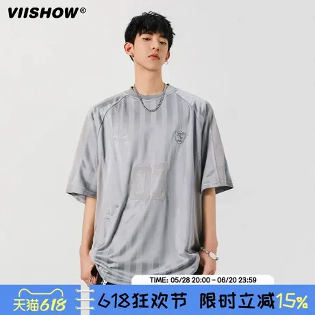 VIISHOW短袖t恤男2025夏季美式高街运动球衣潮牌宽松半袖体恤衫商品大图