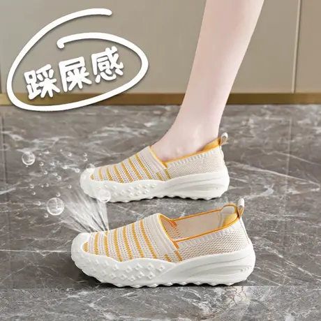 老北京布鞋女2025新款夏季网鞋透气网面一脚蹬软底休闲闰月妈妈鞋商品大图