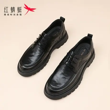 红蜻蜓男鞋春季鞋子男士商务正装皮鞋男款年轻人真皮德比鞋高级感商品大图