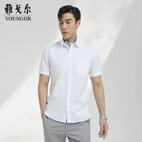 雅戈尔奥莱 CEO系列男装短袖衬衫DP免烫衬衣男衬衫商品大图