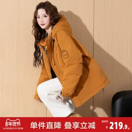 唐狮2026冬季连帽外套棉服女上衣高级感小个子棉衣女时尚百搭棉袄图片