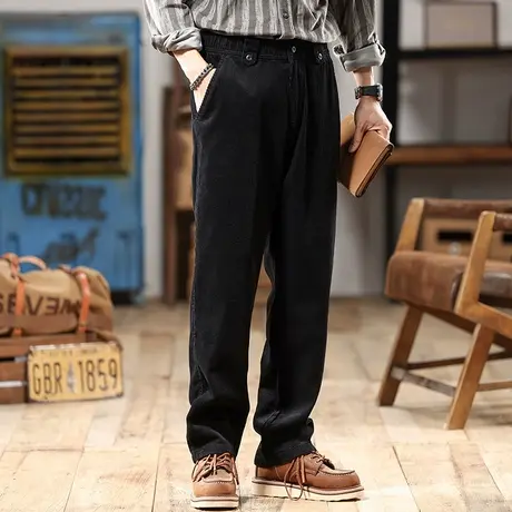 时尚潮流舒适休闲裤宽松百搭直条灯芯绒潮流舒适百搭潮流工装裤商品大图