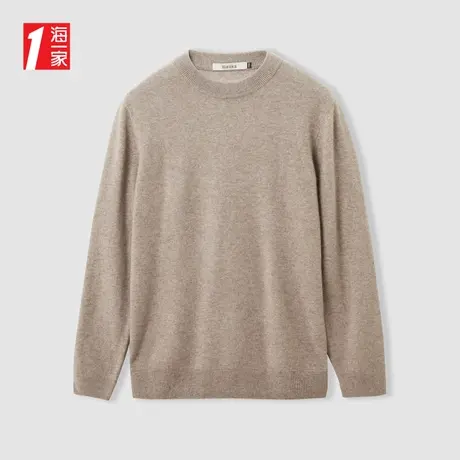 海一家品质保暖套头衫2023冬季新款修身圆领简约休闲男士毛衣商品大图