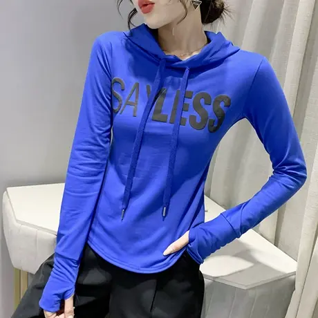 加绒卫衣女2024秋冬新款韩版时尚抽绳连帽套头衫修身百搭长袖上衣商品大图