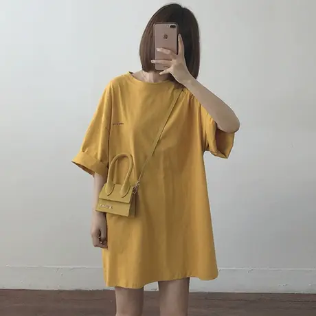 短袖t恤女夏装2020新款宽松韩版ins原宿bf慵懒风百搭chic上衣服潮商品大图