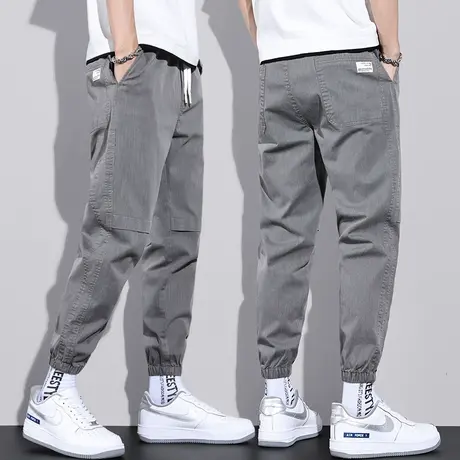 春秋款运动裤男士束脚宽松紧工装夏季薄款卫裤休闲裤子九分青少年商品大图