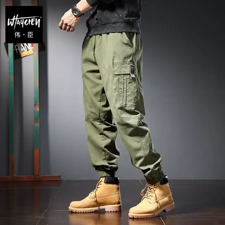 伟臣潮流大码男式秋冬休闲长裤胖子加肥加大束脚裤肥佬工装休闲裤商品大图