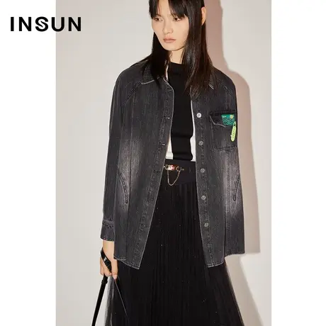 COVER秋季纯棉水洗牛仔衬衫短外套商品大图