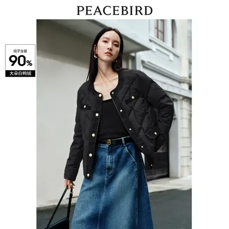 【退换】太平鸟小香风羽绒服女气质轻暖鸭绒羽绒商品大图