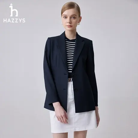 【商场同款】Hazzys哈吉斯九分袖宽松单西外套女士新款休闲西装图片