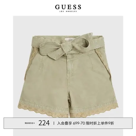 【38上新季】GUESS小女孩可爱宽松蕾丝边蝴蝶结系带短裤图片