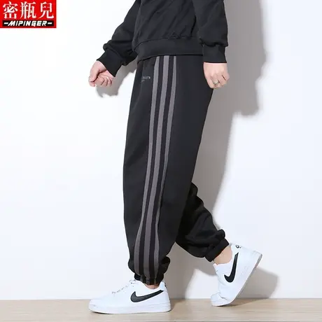密瓶儿大码运动裤男宽松春季男士胖子裤子男男装长裤休闲运动裤男商品大图