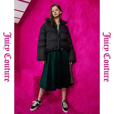 Juicy Couture橘滋女装新款上衣女甜美蜜桃粉便携轻印花羽绒外套图片