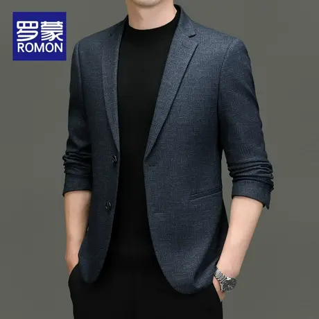 罗蒙男士休闲西服男款2023秋冬季新款商务工装单西外套中青年西装图片