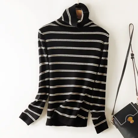 高领内搭打底衫女秋冬新款修身显瘦时尚针织毛衣长袖秋装加厚上衣商品大图