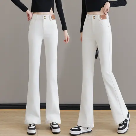 微喇牛仔裤女秋季2023新款显瘦百搭休闲马蹄裤潮牌大码弹力喇叭裤商品大图