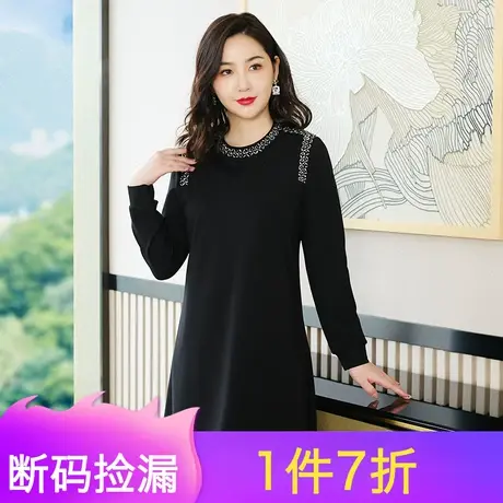 大码女装春装简涵高端轻奢减龄显瘦遮胖mm连衣裙图片