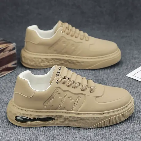 雨鞋男2023秋季新款皮面防水防滑厨房工作鞋户外外穿踩水休闲鞋男商品大图