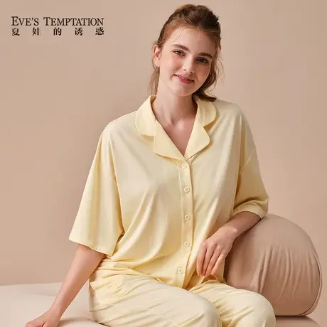 夏娃的诱惑曼妙组大码睡衣夏季女款2023年新款家居服套装女两件套图片