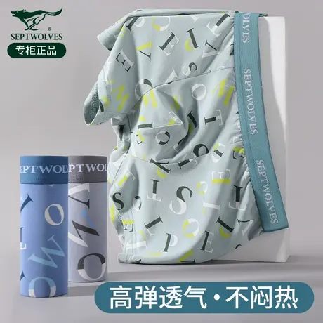 七匹狼男士内裤冰丝平角裤莫代尔夏季男生四角裤抗菌透气男孩内裤商品大图