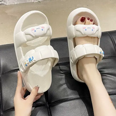 凉拖鞋女夏厚底外穿20223可爱卡通小狗踩屎感防滑两穿沙滩凉鞋潮图片