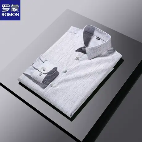 罗蒙衬衫男长袖2024春季轻商务职业正装休闲寸衫青年男装免烫衬衣图片