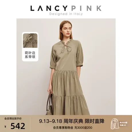 【意大利设计】朗姿棉质高级感显瘦别致衬衫连衣裙2023年夏季新款图片