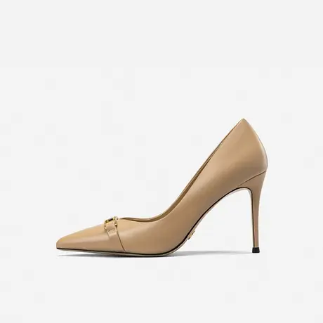 Nine West/玖熙2022年秋冬新款高跟鞋女金扣浅口细跟气质名媛单鞋图片