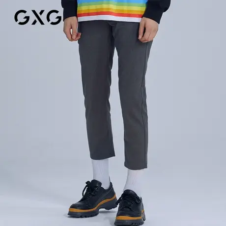 【新款】GXG男装 秋季灰色休闲直筒长裤工装休闲裤GB102614A商品大图
