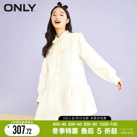 ONLY冬季时尚气质娃娃领公主风提花面料连衣裙|122307050图片