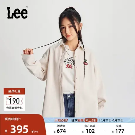 Lee舒适版仿羊毛毡米白色女长袖衬衫保暖休闲潮流LWT008914206图片