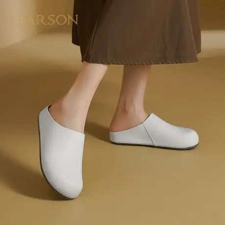 哈森超火包头半拖鞋女外穿2025春夏季新款懒人休闲鞋HGM250109商品大图